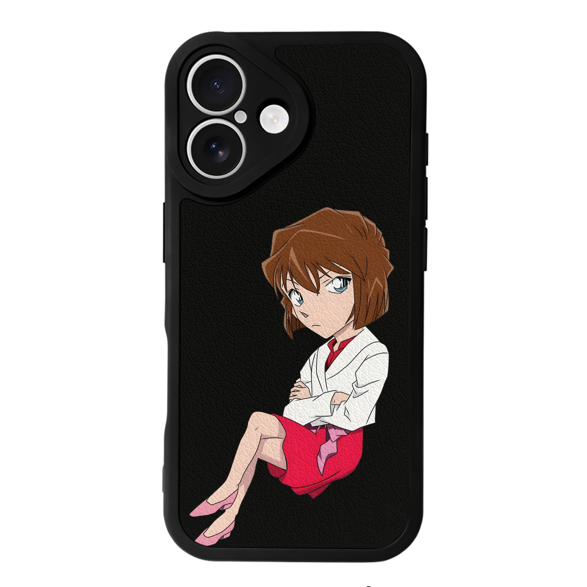 （画像用） 名探偵コナン 灰原 哀 はいばら あい Detective Conan Anita Hailey、Vi Graythorn Haibara Ai 【iPhone 16シリーズ対応】シリコンスマホケース（レザー調） 材質：シリコン